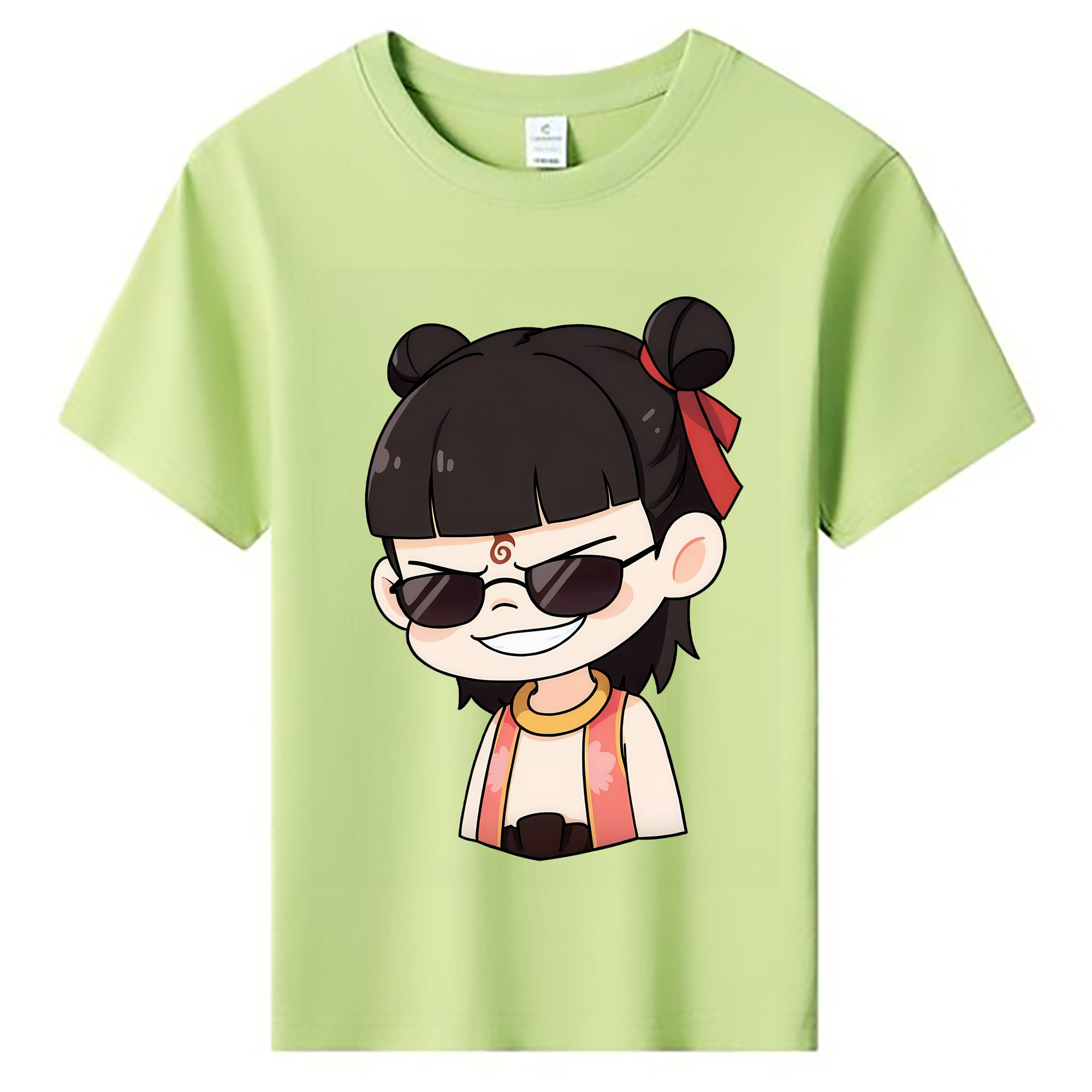 （画像用） Ne Zha 2 ナタ 魔童の大暴れ 綿100％キッズTシャツ（フロントプリント）